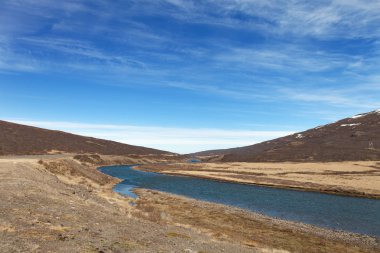 İzlanda güzel çok renkli bahar manzara