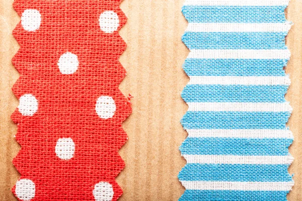 멀티 컬러 코튼 천 공예 종이 질감 과 l 줄무늬 — 스톡 사진