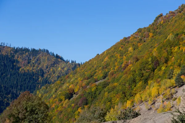 スヴァネティの素晴らしい秋の山の風景。グルジア — ストック写真