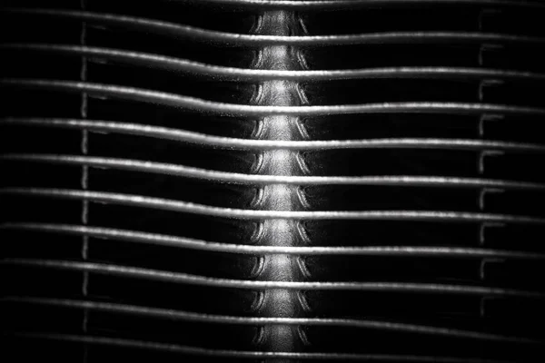 Superficie metallica del radiatore per uno sfondo tecnico. Tonica — Foto Stock