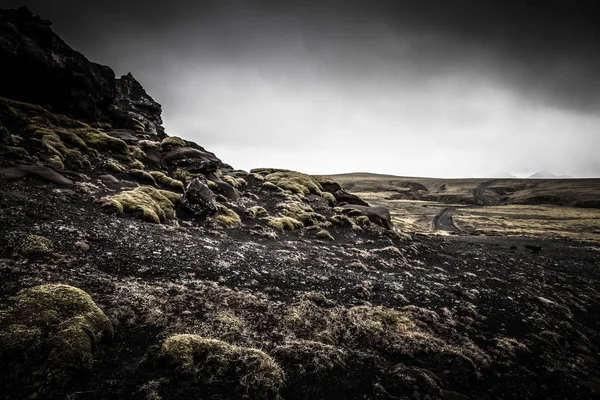 Stony steniga öknen landskap av Island. Tonas — Stockfoto