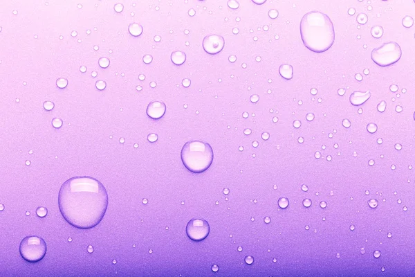 Kapky vody na barevném pozadí. Selektivní zaměření. Fialové. T — Stock fotografie