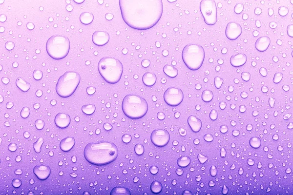 Gotas de água em um fundo a cores. Foco seletivo. Roxo. T — Fotografia de Stock