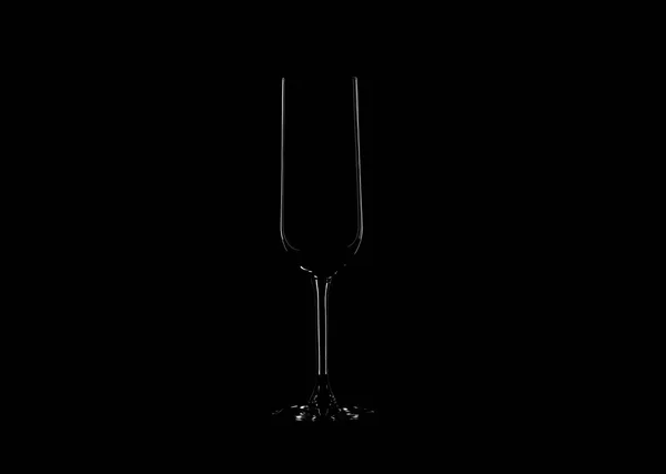 Zarysy przezroczystych szklanych gobletów na czarnym tle — Zdjęcie stockowe