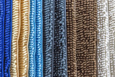 Halı, kilim, battaniye. Çizgili arka plan için ev Tekstil doku ile yeni ev çok renkli kapı halı