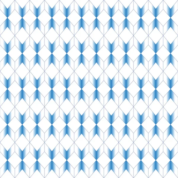Fond géométrique abstrait sans couture avec motif répétitif de zigzags bleus et losanges sur fond blanc avec dégradé — Photo