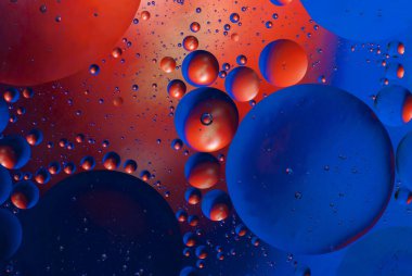 Bulanık elementli fantastik soyut makro arkaplan. Boşluk ve gezegenler