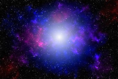 Üç boyutlu illüstrasyon, galaksi, bilim kurgu duvar kağıdı. Derin uzayın güzelliği. Evrende milyarlarca galaksi Kozmik sanat arka planında