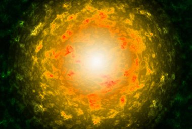 Uzayda güzel, soyut bir fantezi ışığı. Karanlık arka plan. 3d Görüntü