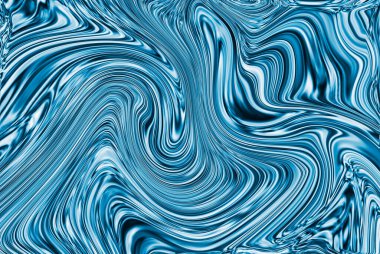 Mavi dalga mermer dokusu. Değerli metal akış görüntüsü. Sıvı yüzey çizimi, 3D illüstrasyon