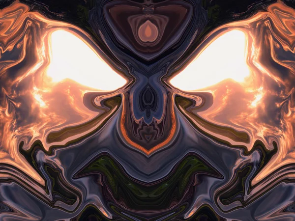 Інопланетне Обличчя Рідкий Абстрактний Психоделічний Фон Дизайн Текстури Мармуру Декоративний — стокове фото