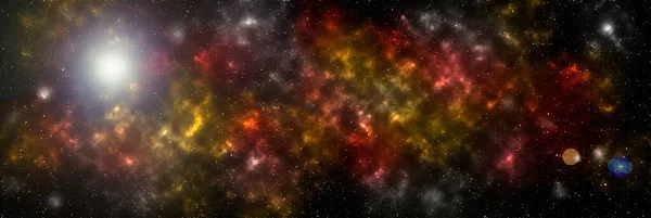 Ilustración Planetas Galaxias Fondo Pantalla Ciencia Ficción Belleza Del Espacio — Foto de Stock