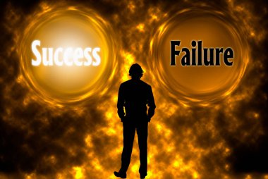 Başarı ve başarısızlık kavramına sahip soyut bir özgeçmiş. Düşünme, Başarı ve Yaratıcılık. soyut 3d illüstrasyon