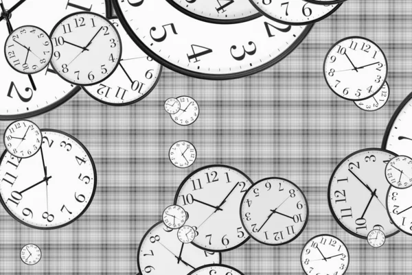 Large set of vintage clock faces. Texture of time, Elegant collection. 3d illustration.