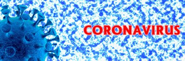 Grip COVID-19 virüs hücresi görüntüsü. Coronavirus Covid 19 salgın salgını geçmişi. Pandemik sağlık riski. 3B illüstrasyon kavramı.
