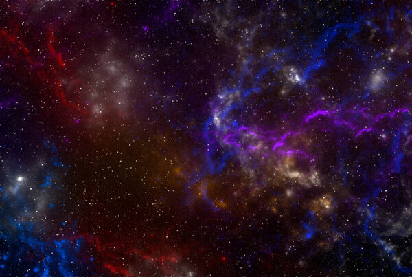 Cosmic art background. Planets and galaxy, science fiction wallpaper. Beauty of deep space. Billions of galaxies in the universe. 3D illustration.