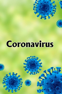 Grip COVID-19 virüs hücresi görüntüsü. Coronavirus Covid 19 salgın salgını geçmişi. Pandemik sağlık riski. 3B illüstrasyon kavramı.