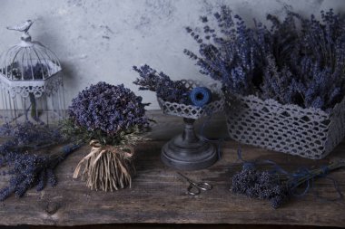 Lavanta çiçek dekorasyon ahşap tablo