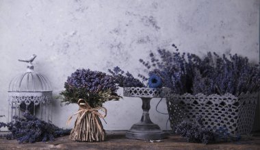 Lavanta çiçek dekorasyon ahşap tablo