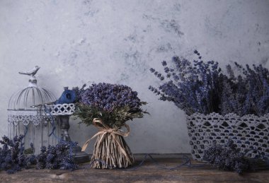 Lavanta çiçek dekorasyon ahşap tablo