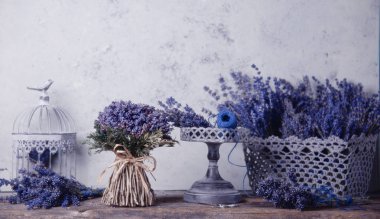 Lavanta çiçek dekorasyon ahşap tablo