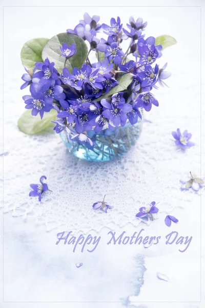 Nahaufnahme Von Violetten Blüten Der Vase Auf Fleckigem Hintergrund — Stockfoto