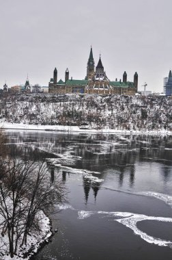 Gündüz Kışın kar fırtınası sırasında Ottawa, Kanada sayısı