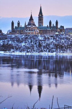 Gündüz Kışın kar fırtınası sırasında Ottawa, Kanada sayısı