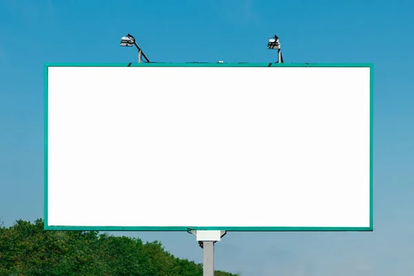 Billboard Billboard Duk Billboard Layout Mot Den Blå Himlen Begreppet — Stockfoto