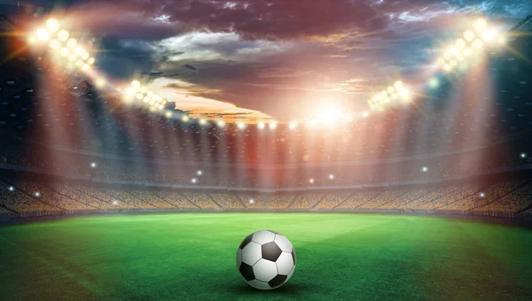 Stadium Lights Flashes Football Field Concept Sports Background ...