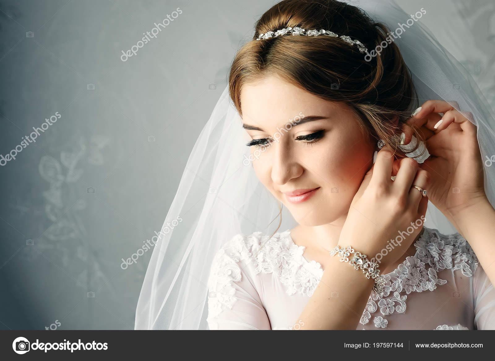 beautiful girl in bridal dress