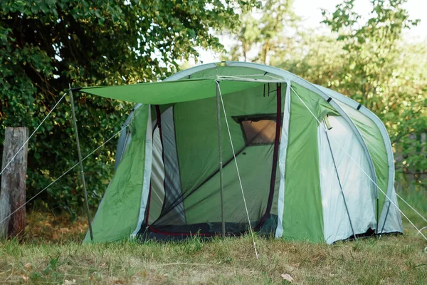 Tente Dans Forêt Automne Maison Pour Aventure Voyage — Photo