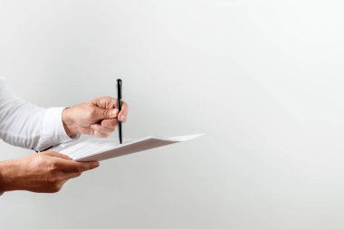 Erkek elinde bir işadamı bir sözleşme imzalamadan öneririz. Açık renkli