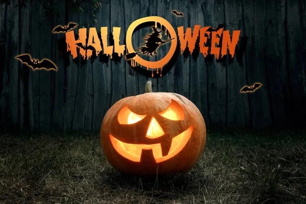 Halloween Ghost Pompoen Ontwerp Een Folder Voor Vakantie Uitnodigingskaart Briefkaart — Stockfoto