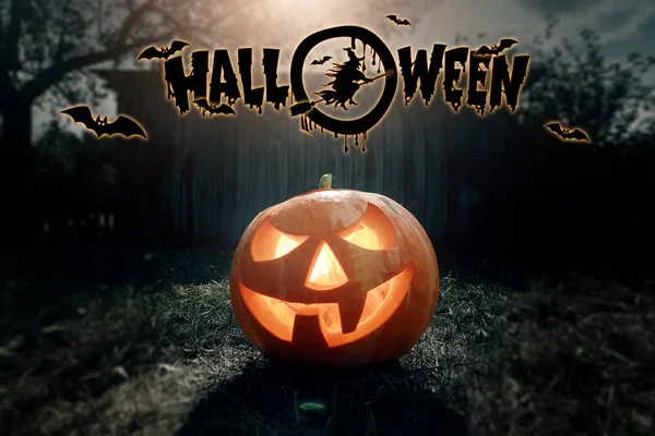 Halloween Spöke Pumpa Design Holiday Flygblad Inbjudningskort Vykort — Stockfoto