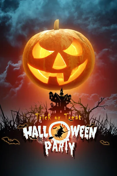 Halloween Fest Ghost Pumpa Design Holiday Flygblad Inbjudningskort Vykort — Stockfoto