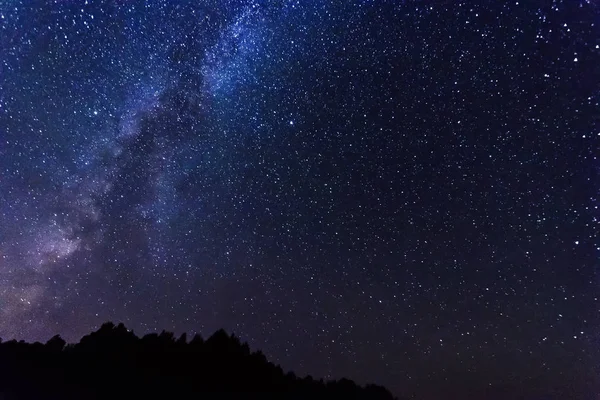 Cielo Estrellado Vía Láctea Hermoso Paisaje Tiempo Noche Bielorrusia —  Fotos de Stock