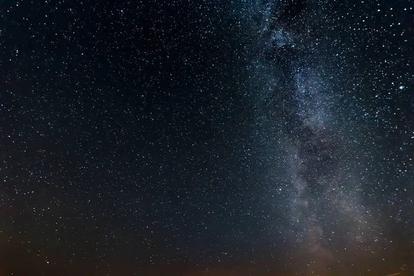 Starry sky, milky way, beautiful landscape, night time, Belarus.