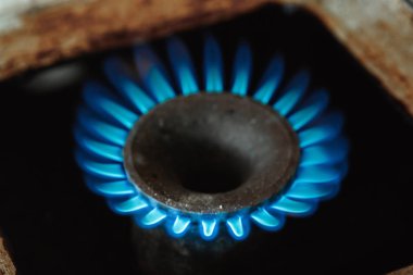 gaz sobası, mavi alev brülör yaktı