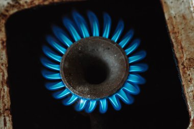 gaz sobası, mavi alev brülör yaktı