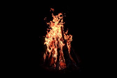 kret üzerinde ahşap şöminede yanan alev