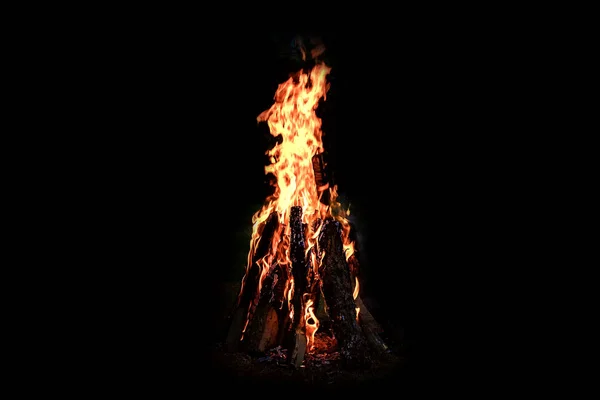 ウッド暖炉で燃えているの炎の紋章 — ストック写真