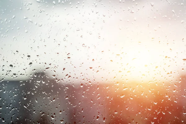 Creative Background Drops Glass Rain View Window Rainy Weather Concept — Stock Photo, Image