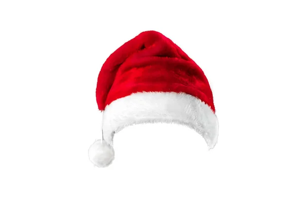 Patrón Sombrero Santa Claus Aislado Sobre Fondo Blanco Maqueta Diseño — Foto de Stock