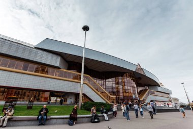 Minsk, Beyaz Rusya - 10 Eylül 2018: Merkez demiryolu İstasyonu