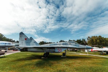 Minsk, Belarus, 10 Eylül 2018. Aviyonik Müzesi, Mig 29. Samalet Rusya'nın cephanelik 4 nesil savaşçıdır.