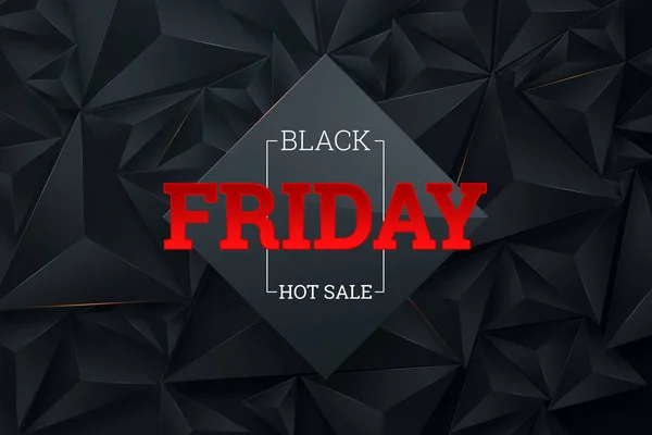 Black Friday sale poster. Commercial discount event banner. Black background. Banner, card, copy space. Mockup, layout. Creative background
