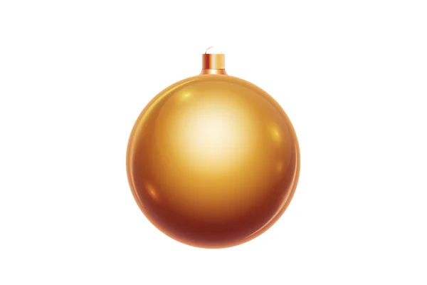 Golden Christmas Ball Isolated White Background Christmas Decorations Ornaments Christmas — Stock Photo, Image