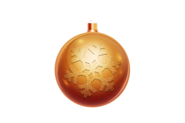Golden Christmas Ball Isolated White Background Christmas Decorations Ornaments Christmas — Stock Photo, Image