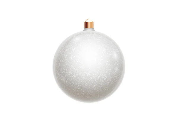 White Christmas Ball Isolated White Background Christmas Decorations Ornaments Christmas — Stock Photo, Image